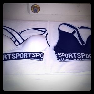 Two sport bra set back & white